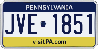 PA license plate JVE1851