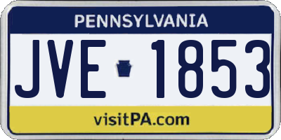 PA license plate JVE1853