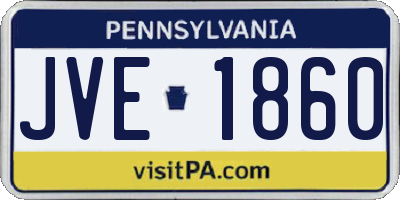 PA license plate JVE1860