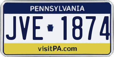 PA license plate JVE1874