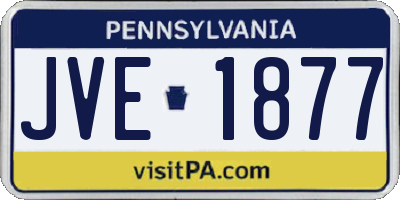 PA license plate JVE1877
