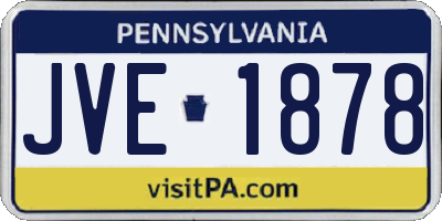 PA license plate JVE1878