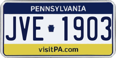 PA license plate JVE1903