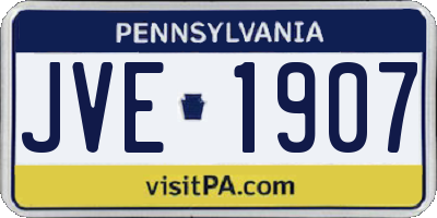 PA license plate JVE1907