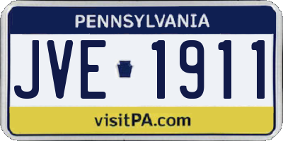 PA license plate JVE1911