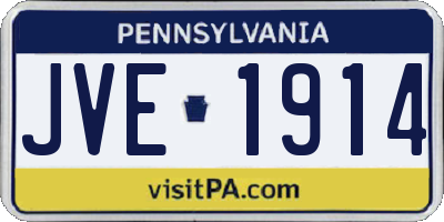 PA license plate JVE1914