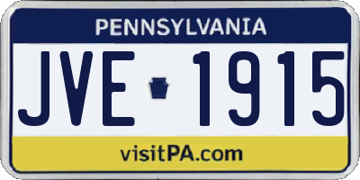 PA license plate JVE1915