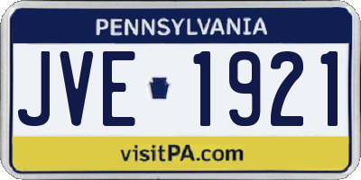 PA license plate JVE1921