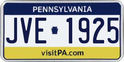PA license plate JVE1925