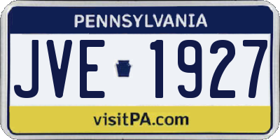 PA license plate JVE1927