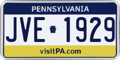 PA license plate JVE1929