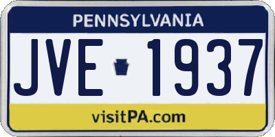 PA license plate JVE1937