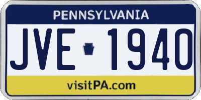 PA license plate JVE1940