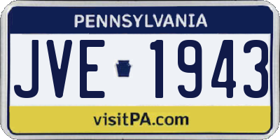PA license plate JVE1943