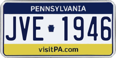 PA license plate JVE1946