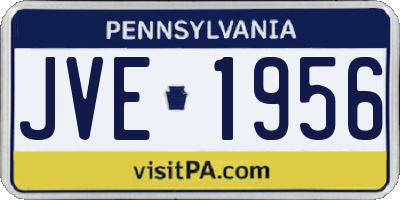 PA license plate JVE1956