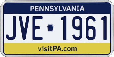 PA license plate JVE1961