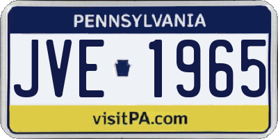 PA license plate JVE1965