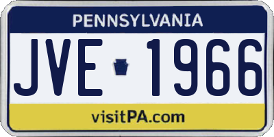 PA license plate JVE1966