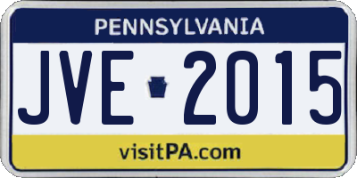 PA license plate JVE2015