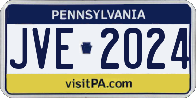 PA license plate JVE2024