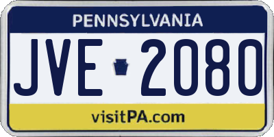 PA license plate JVE2080