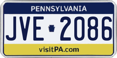 PA license plate JVE2086