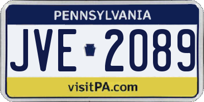 PA license plate JVE2089