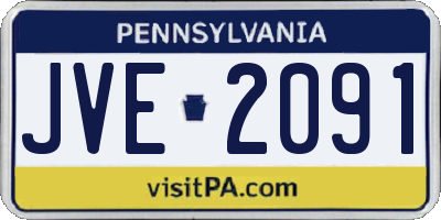 PA license plate JVE2091