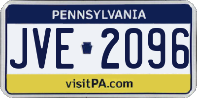 PA license plate JVE2096