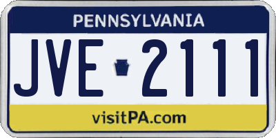 PA license plate JVE2111