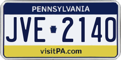 PA license plate JVE2140