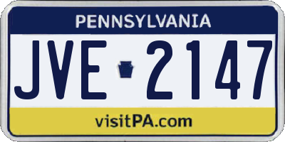 PA license plate JVE2147