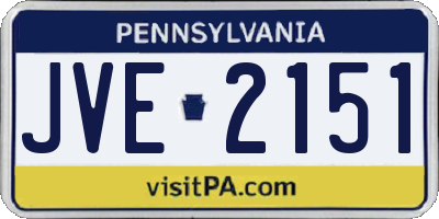 PA license plate JVE2151