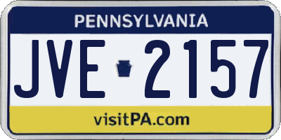PA license plate JVE2157