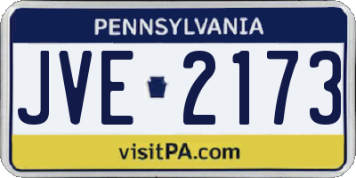PA license plate JVE2173