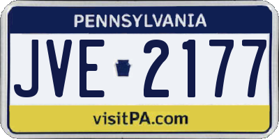 PA license plate JVE2177