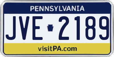 PA license plate JVE2189