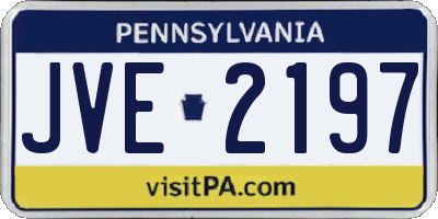 PA license plate JVE2197