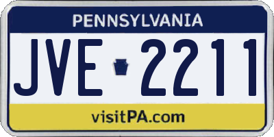 PA license plate JVE2211