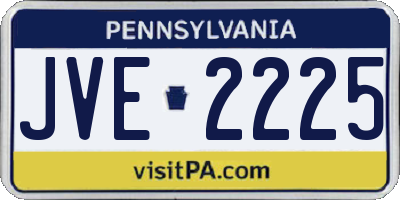 PA license plate JVE2225