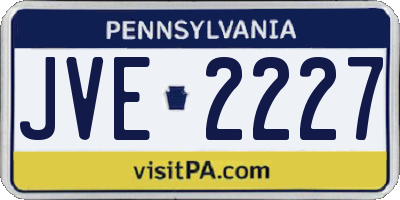 PA license plate JVE2227