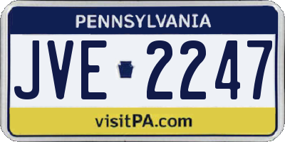PA license plate JVE2247
