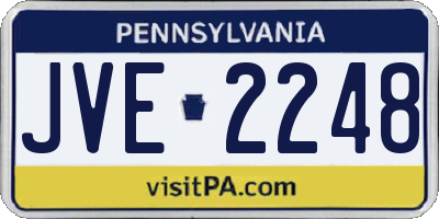 PA license plate JVE2248