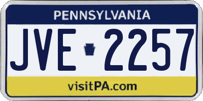 PA license plate JVE2257