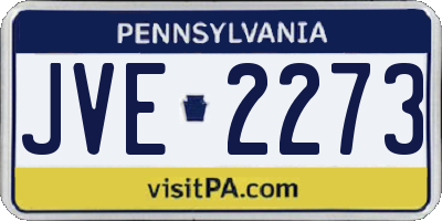 PA license plate JVE2273