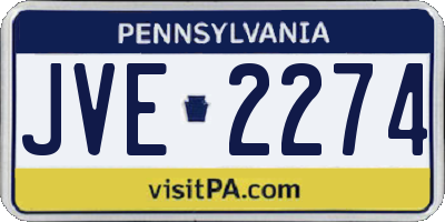 PA license plate JVE2274