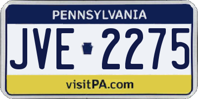 PA license plate JVE2275