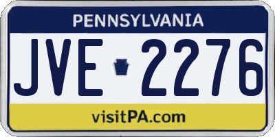 PA license plate JVE2276