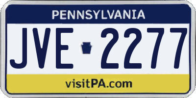 PA license plate JVE2277